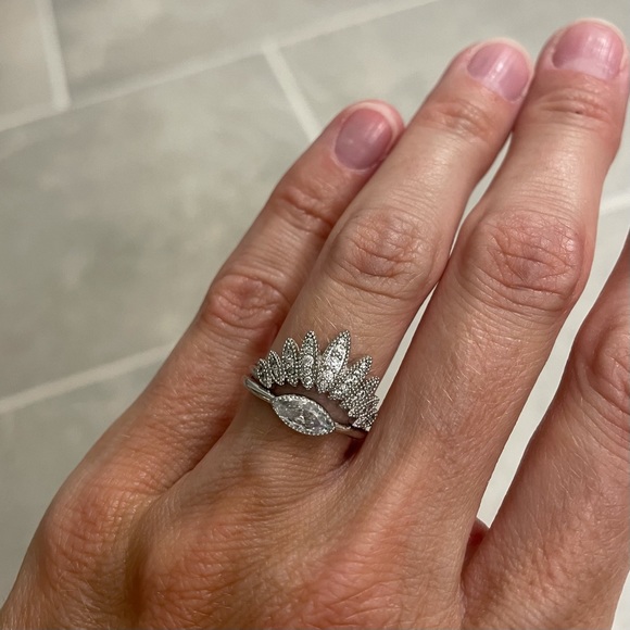 Chloe + Isabel Silver Pavé Stacking Ring Set - Picture 2 of 5